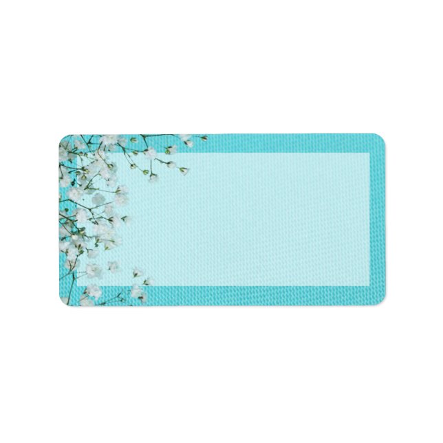 1.25"x2.75" Mailing Address Spring Babys Breath Label (Front)
