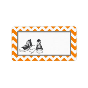 1.25"x2.75" Mailing Address Teenage Sneakers Chevr Label