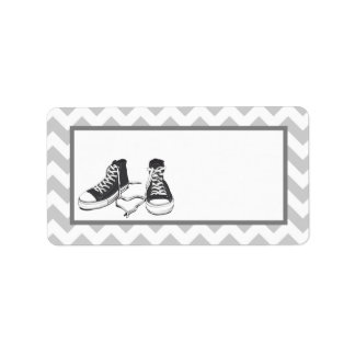 1.25"x2.75" Mailing Address Teenage Sneakers Chevr Label