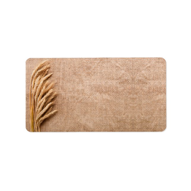 1.25"x2.75" Mailing Address Wheat on Burlap Sack C Label (Front)