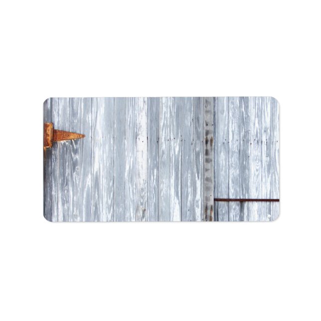 1.25"x2.75" Mailing Address White Wash Wood Barn D Label (Front)