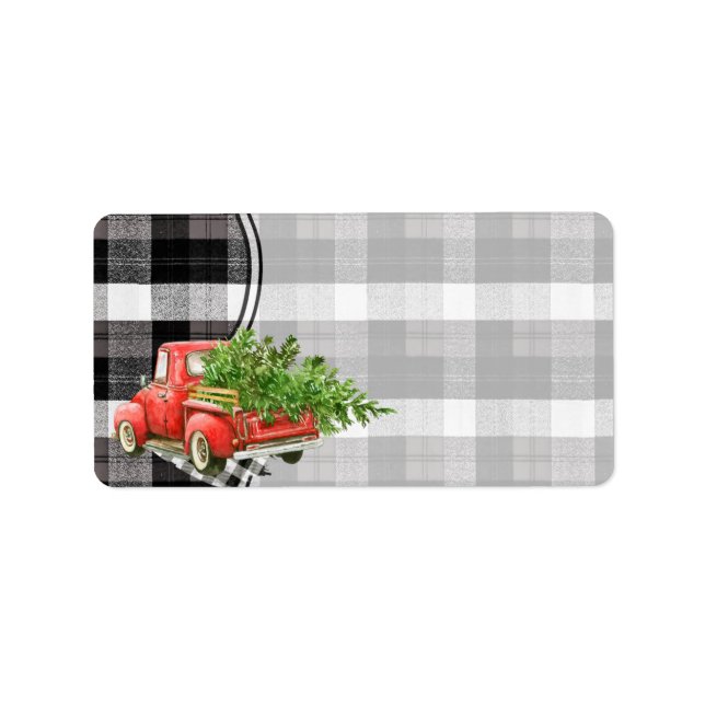 1.25"x2.75" Mailing Address XMAS Truck Buffalo Pla Label (Front)