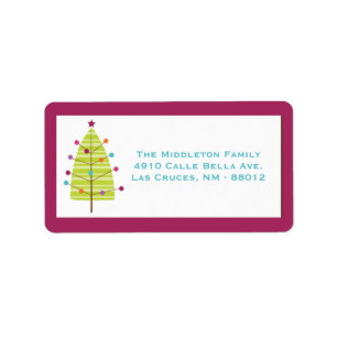 1.25"x2.75" Modern Christma Tree Mailing Label