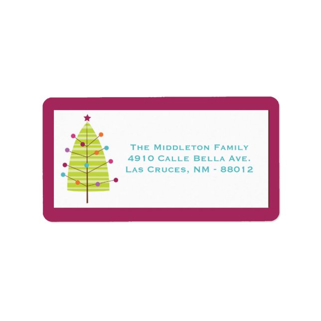 1.25"x2.75" Modern Christma Tree Mailing Label (Front)