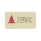 1.25"x2.75" Tan & Red XMAS Tree Mailing Address