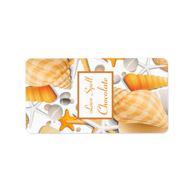 1.25" x 2.75" Hershey's Assorted Seashells Orange Label (Front)