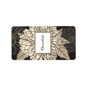 1.25" x 2.75" Hershey's Black Cream Daisies/Carnat Label