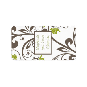 1.25" x 2.75" Hershey's Miniature Green Floral Label