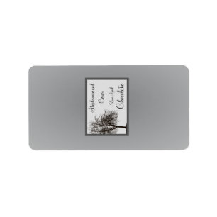 1.25"x 2.75" Hersheys Miniature Grey Winter Trees Label