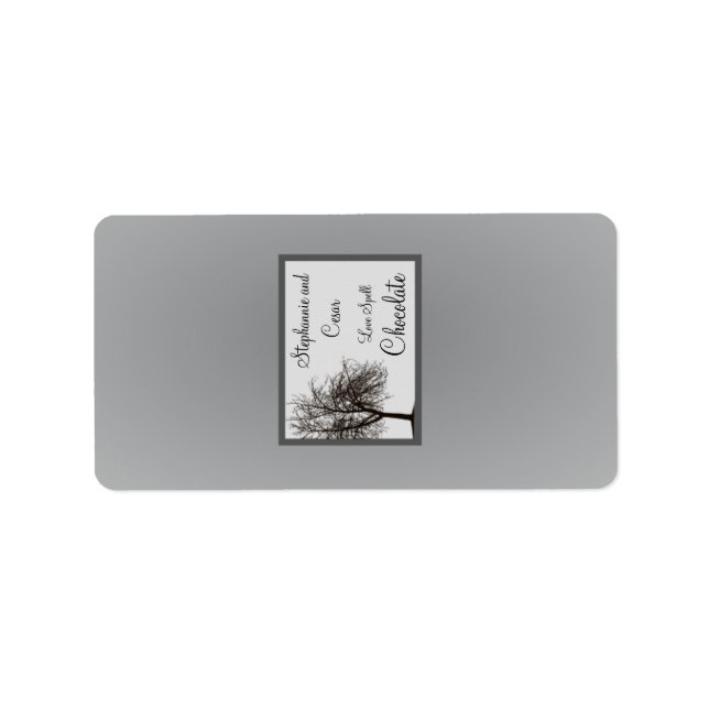 1.25"x 2.75" Hersheys Miniature Grey Winter Trees Label (Front)
