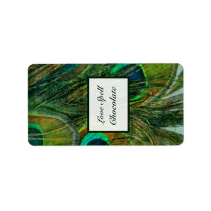 1.25" x 2.75" Hershey's Peacock Green Feathers Label