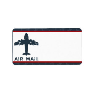 1.25" x 2.75" Mailing Address Airplane Flight Blu Label