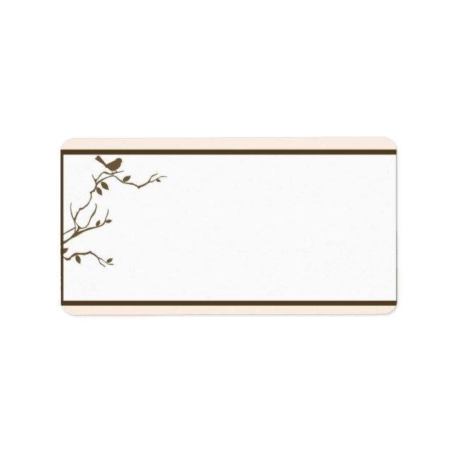 1.25" x 2.75" Mailing Address Birds on Brown Polka Label (Front)