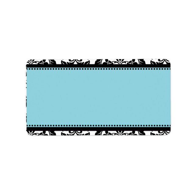 1.25" x 2.75" Mailing Address Black Damask Baby Bl Label (Front)
