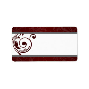 1.25" x 2.75" Mailing Address Dark Maroon Grey Swi Label