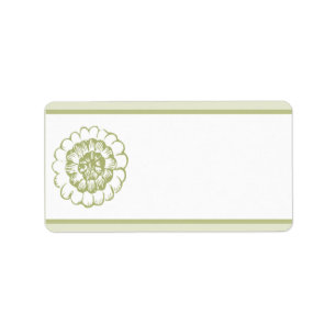 1.25" x 2.75" Mailing Address Green Gerbera Daisy Label