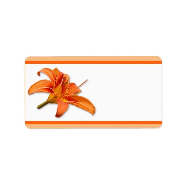1.25" x 2.75" Mailing Address Orange Tiger Lilly w Label (Front)