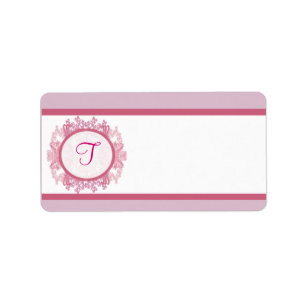 1.25" x 2.75" Mailing Address Pink/Purple Chinese Label