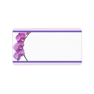 1.25" x 2.75" Mailing Address Purple Orchids on St Label