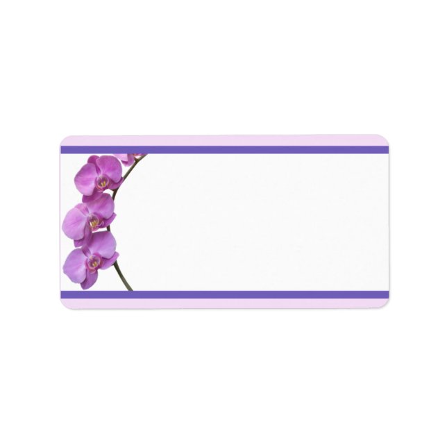 1.25" x 2.75" Mailing Address Purple Orchids on St Label (Front)