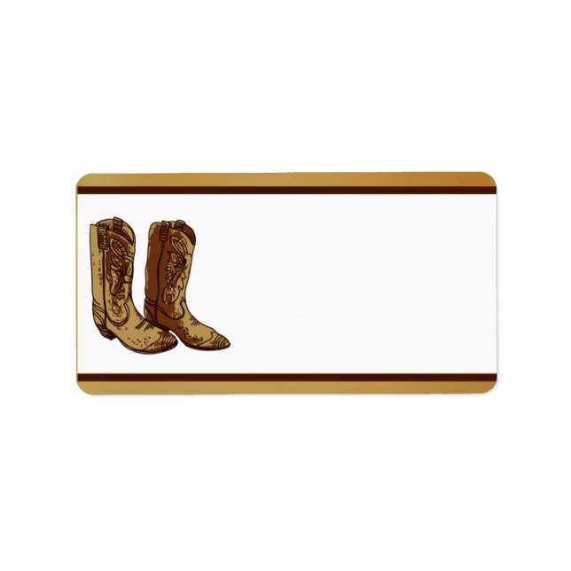 1.25" x 2.75" Mailing Address Western Cowgirl Hat/ Label (Front)