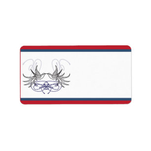 1.25" x 2.75" Mailing Address White Doves Red Blue Label