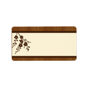 1.25" x 2.75" Mailing Address Wooden Plank Floral Label