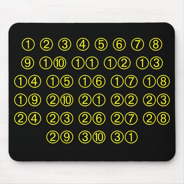 1 2 3 4 5 6 7 8 9 10 11 12 13 14 15 16 17 18 19... MOUSE PAD (Front)