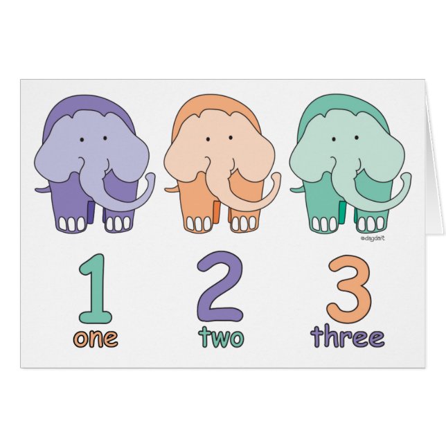 1,2,3 Elephants (Front Horizontal)