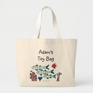 1, 2, 3 Fish with Little Fish and Coral Large Tote Bag