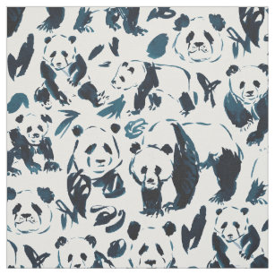 1-2-3 PANDAS Cute Sketchy Pandas Fabric