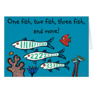 1, 2, 3 poissons avec de petits poissons et corail