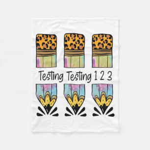 1 2 3 Test Day Shirt Test Day Teacher Exam Testing Fleece Blanket