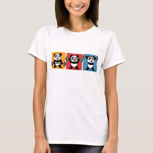 1-2-3 Weightlifting Panda T-Shirt (Front)