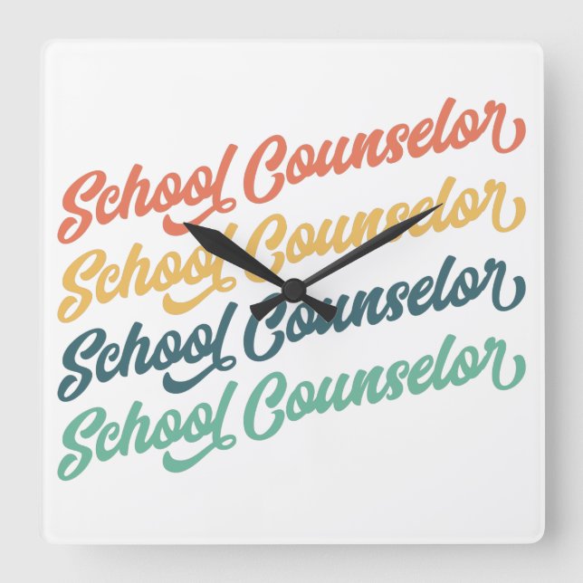 1/2- Back To School Vintage School Counselor Square Wall Clock (Front)