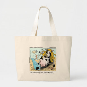1/2 Cow 1/2 Mermaid Moomaid Funny Large Tote Bag