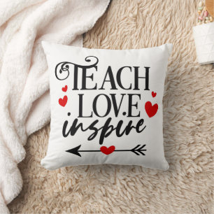 1/2 Teach Love Inspire Shirt kindergarten teachers Throw Pillow