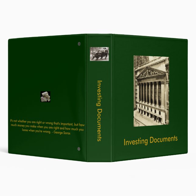 1.5" 3 Ring Binder for Investing Documents (Background)