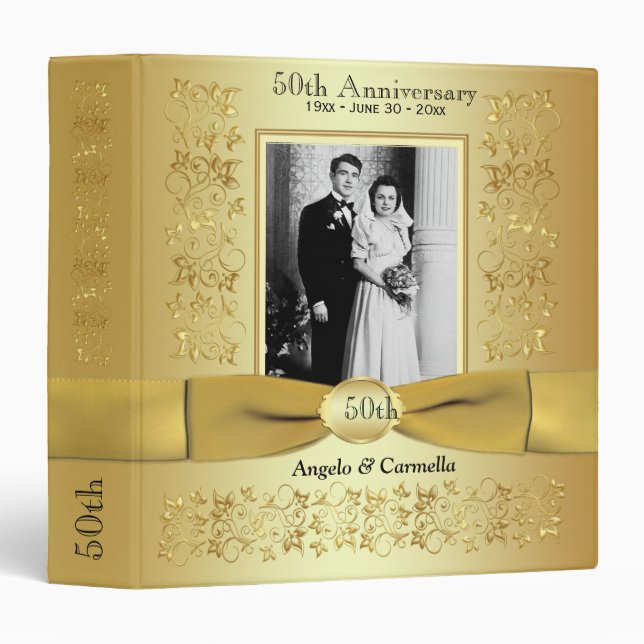 1,5" classeur de photo d'anniversaire de mariage (Devant/Côté)