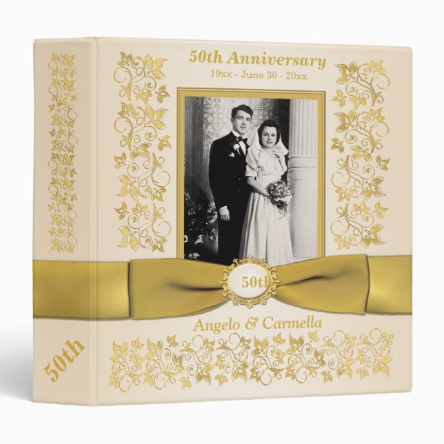 1,5" classeur de photo d'anniversaire de mariage (Devant/Côté)