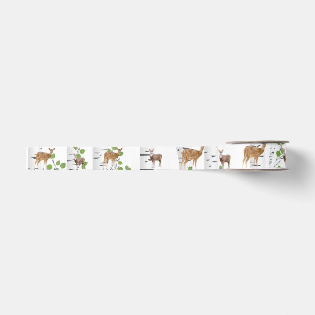 1.5" Grosgrain Ribbon Deer Doe Buck Woodland Hunti (Front)