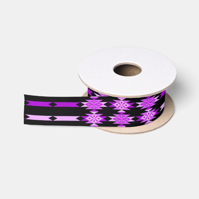 1.5 Inch Desert Diamonds on Black Satin Ribbon (Spool)