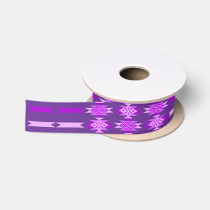 1.5 Inch Desert Diamonds on Purple Satin Ribbon