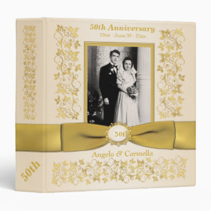 1.5" Ivory 50th Wedding Anniversary Photo Binder