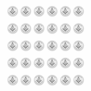 1.5" Masonic Square and Compass Stickers 30 Count