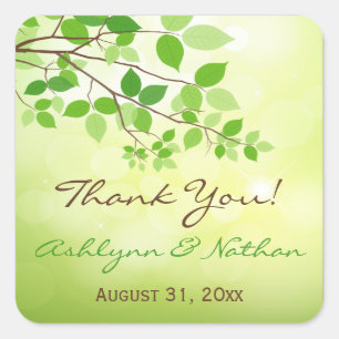 1,5 po² Branches feuillues Mariage Favor Sticker
