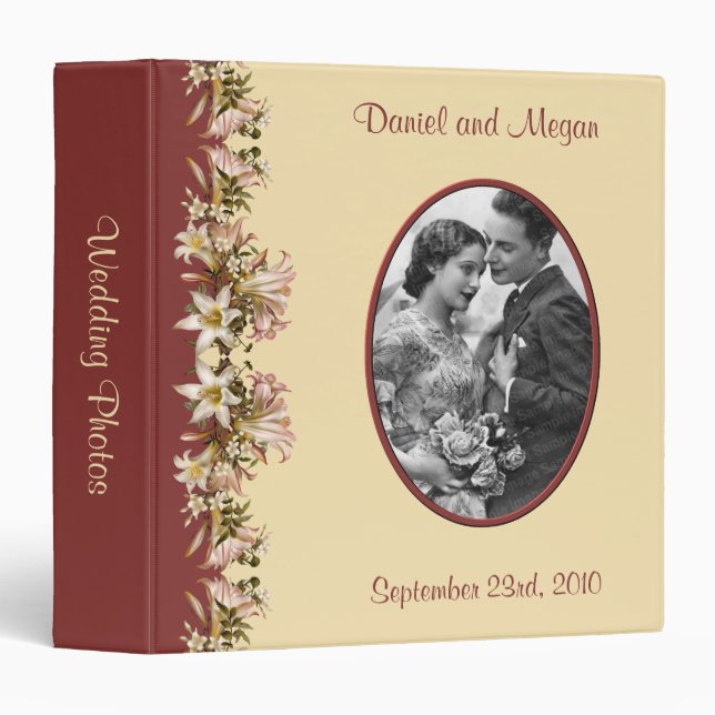 1.5" Vintage Wedding Photo Album Binder (Front/Spine)