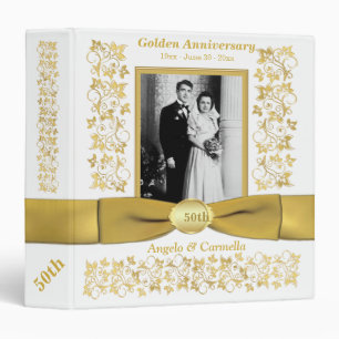 1.5" White 50th Wedding Anniversary Photo Binder