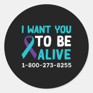 1 800 273 8255 - Suicide Prevention Day - Suicide Classic Round Sticker