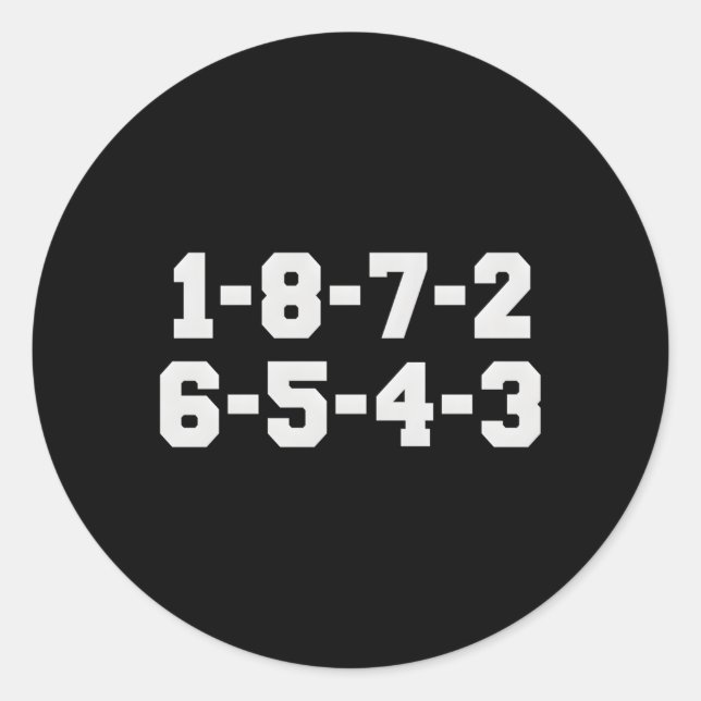 1-8-7-2-6-5-4-3 CLASSIC ROUND STICKER (Front)